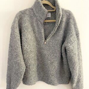 Le Bon Shoppe Quarter Zip Fuzzy Sweater